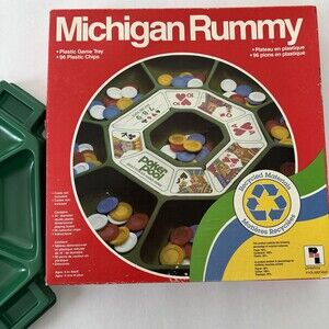 Vintage 1980 Pressman Michigan Rummy Board Game #5551 Made in the USA Complete